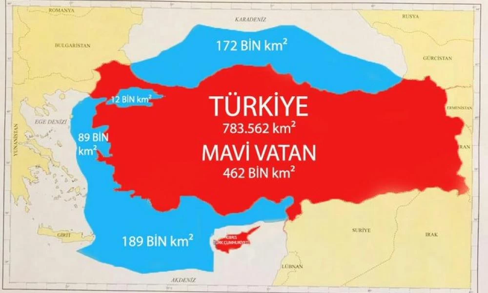 Πιέζουν για σύγκρουση Τούρκοι στρατιωτικοί εν αποστρατεία - Προκλητικοί χάρτες της ''Γαλάζιας Πατρίδας'' & με την Κύπρο